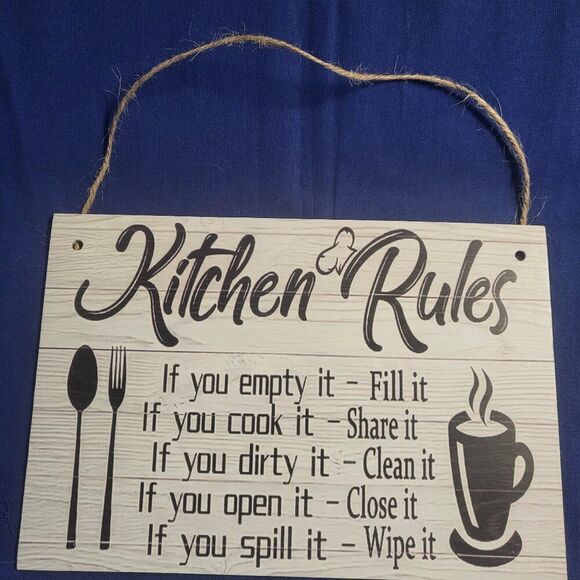 "Kitchen Rules" Wall Sign - Picture 5 of 5